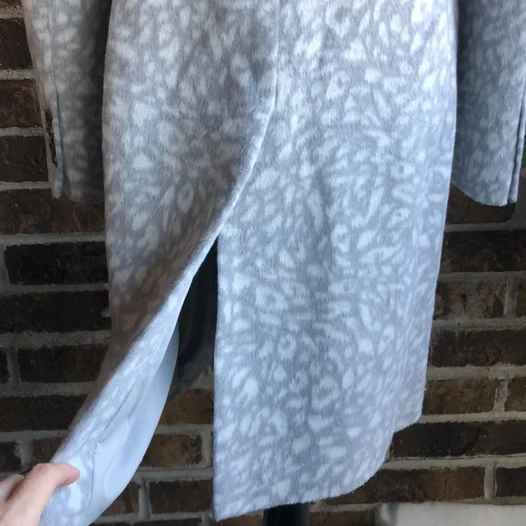 ANN TAYLOR $258 GRAY ANIMAL PRINT CHESTERFIELD COAT - Picture 10 of 15